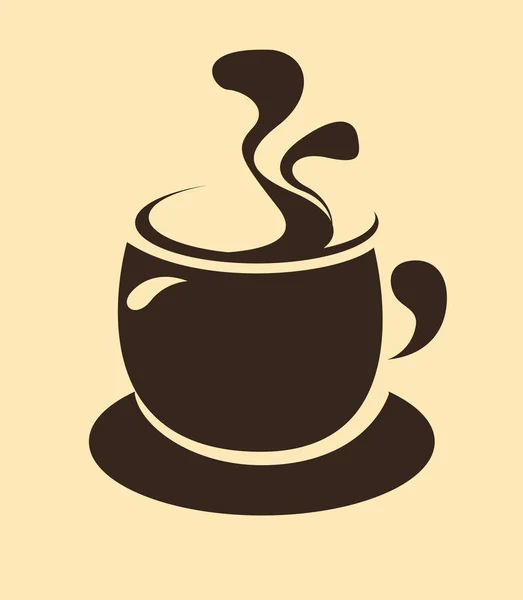 Tasse de café sur fond brun — Image vectorielle