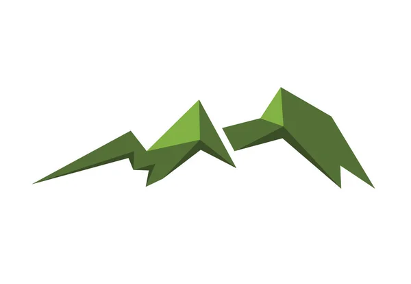 Zöld hegyek ikon — Stock Vector