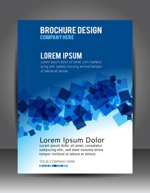 Geometrik arka plan tasarım broşür, poster ya da kapak için mavi kareler ile