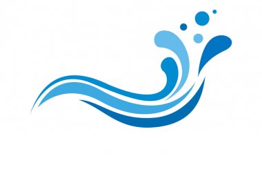 Su beyaz arka plan üzerinde soyut simgesi