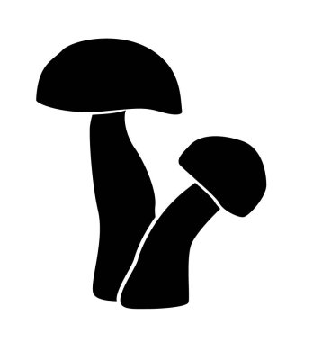 Beyaz arka plan üzerinde mantar işareti simgesi