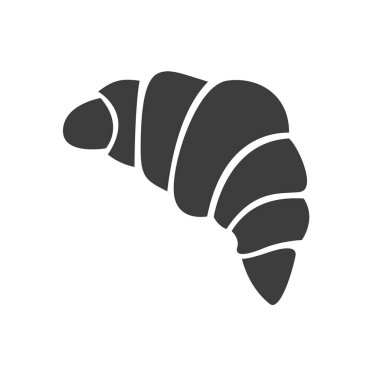 Beyaz arka plan üzerinde izole minimalist kruvasan simgesi