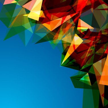 Geometrik arka plan tasarım broşür, poster ya da kapak için renkli üçgen ile