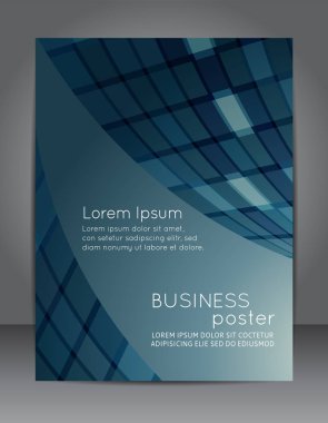 Arka plan için mavi renklerde geometrik broşür tasarımı
