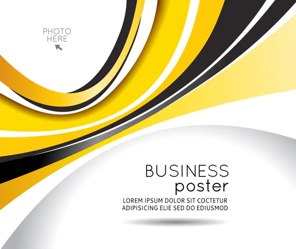 Desenho Fundo Abstrato Com Linhas Preto Amarelo Para Brochura Cartaz — Vetor de Stock