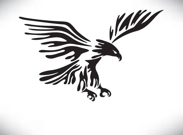 Atacando Símbolo Del Águila Sobre Fondo Blanco — Vector de stock