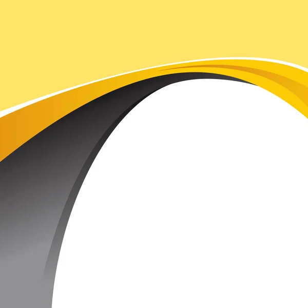 Fondo Negro Amarillo Abstracto Con Onda Diseño Folleto Folleto — Vector de stock