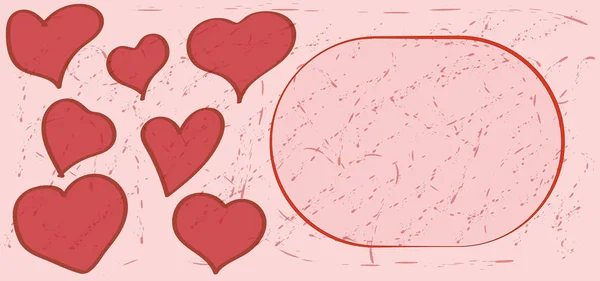 San Valentín Siete Corazones Rojos Diferentes Formas Tamaños Sobre Fondo — Vector de stock