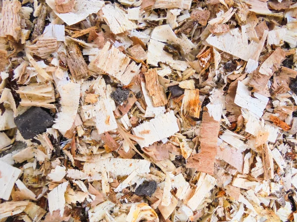 Houten Bruin Zaagsel Schaafsel Met Stukken Land Natuurlijke Achtergrond — Stockfoto