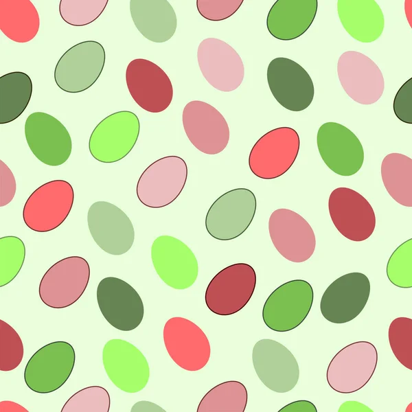 Patrón Pascua Sin Costuras Verde Verde Claro Rosa Coral Huevos — Vector de stock