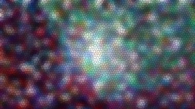 Pembe, siyan ve beyaz tonlarda siyah bir felçli çokgenlerden oluşan bulanık renkli vitray arka planı.