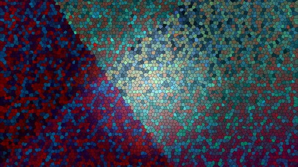 Ortasında ışıklandırma olan çok renkli renkli cam arka plan. kırmızı, mavi, yeşil, yaban mersini, ahududu, menekşe ve kahverengi çokgenler