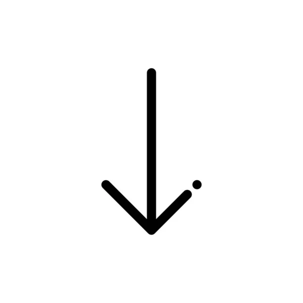 Icono Flecha Vectorial Blanco Negro — Vector de stock