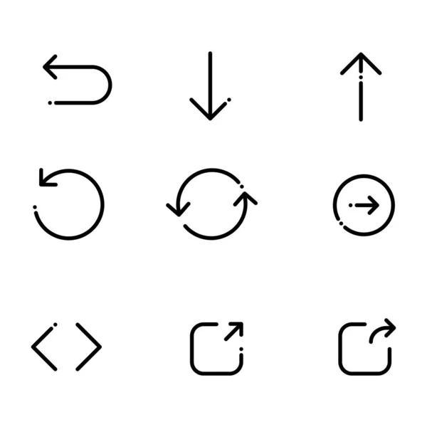 Schwarze Und Weiße Vektorpfeile Setzen Symbol — Stockvektor