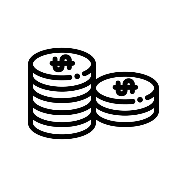 Black White Vector Money Icon — Stock Vector