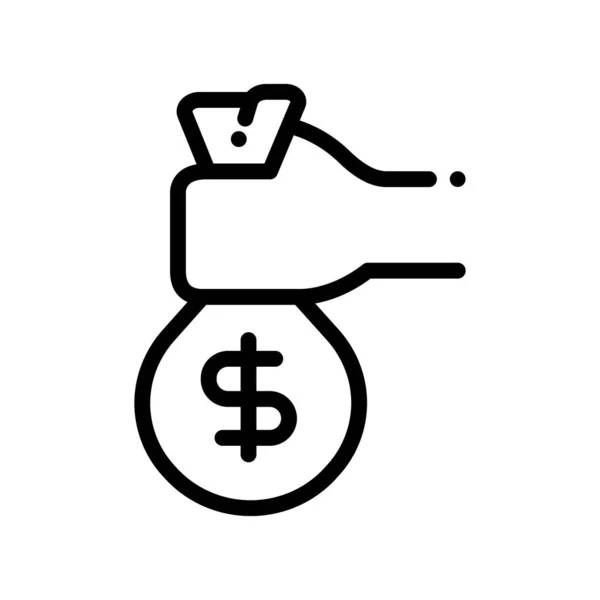 Black White Vector Money Icon — Stock Vector