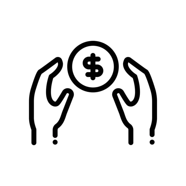 Black White Vector Money Icon — Stock Vector