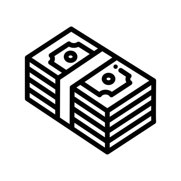 Black White Vector Money Icon — Stock Vector
