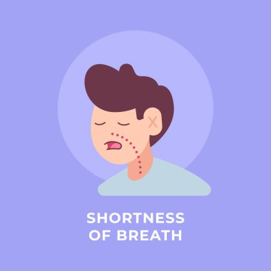 Nefes darlığı Coronavirus COVID-19 Vektör İllüstrasyonu. EPS 10