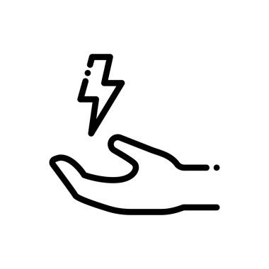 Beyaz arkaplanda basit vektör simgesi, eko enerji kavramı 