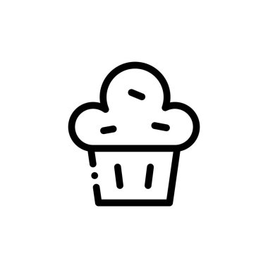 Basit siyah beyaz vektör simgesi, yiyecek konsepti