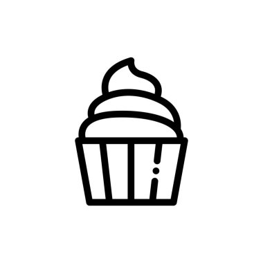 Basit siyah beyaz vektör simgesi, yiyecek konsepti