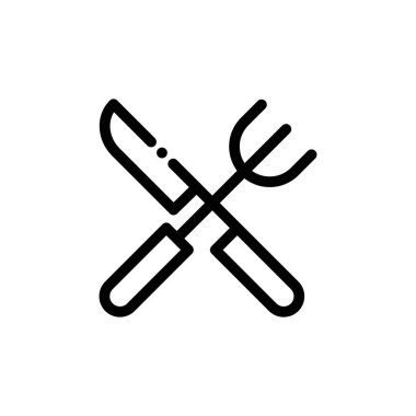 Basit siyah beyaz vektör simgesi, yiyecek konsepti