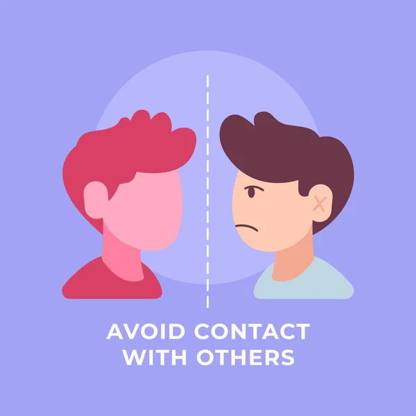 Avoid Contact Others Coronavirus Covid Vector Illustration Eps — Stock Vector