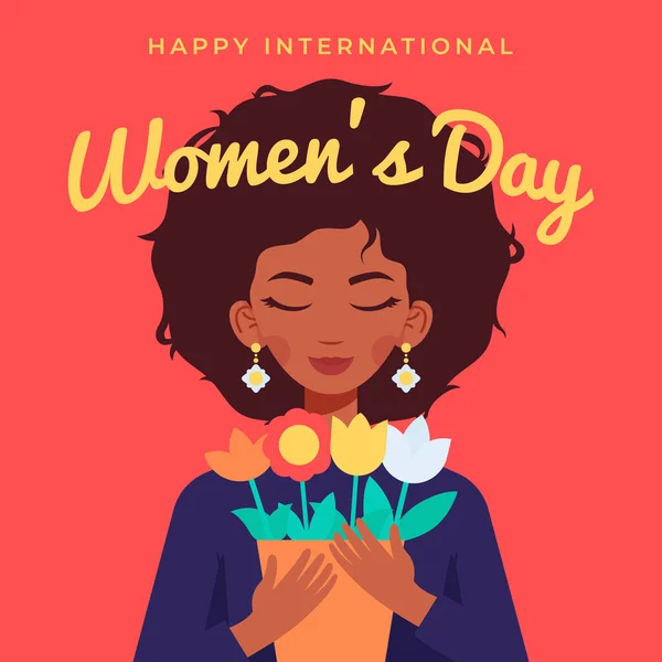 Carte Design Journée Des Femmes Avec Illustration Vectorielle Créative — Image vectorielle