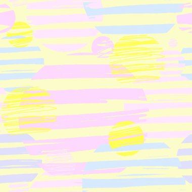 Düzensiz çizgileri ve elle çizilmiş daireleri olan kusursuz soyut şirin desen.