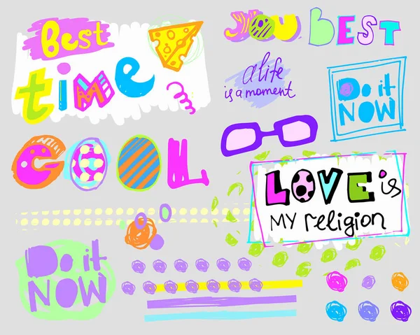 Doodle Sticker Mit Den Worten Cool Bist Der Beste Mach — Stockvektor