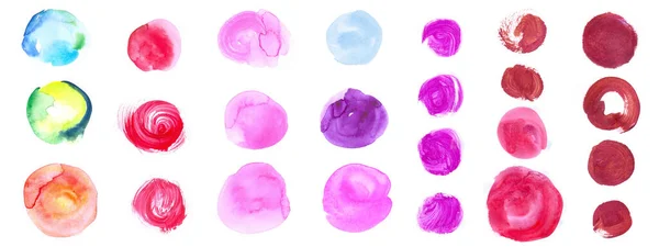 Yuvarlak suluboya lekeler pembe ve kırmızı arkaplandır