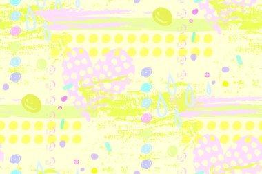 Kalp deseni sarı arka planda serbest elle çizilmiş.