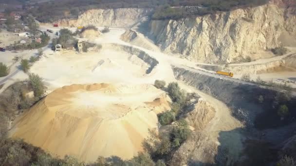 Une Machine Excavation Pierre Sur Site Carrière — Video