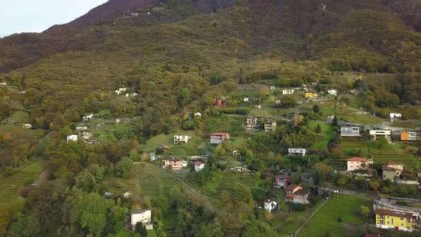 Domy Svazích Města Bellinzona Švýcarských Alpách — Stock video