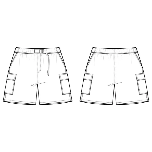 Premium Vector | Shorts pant technical fashion flat sketch vector  illustration template for boys