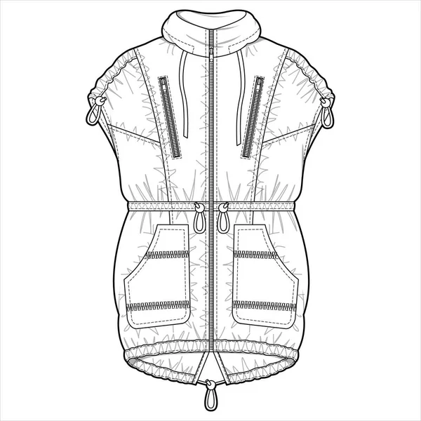 Modèle Croquis Plat Mode — Image vectorielle