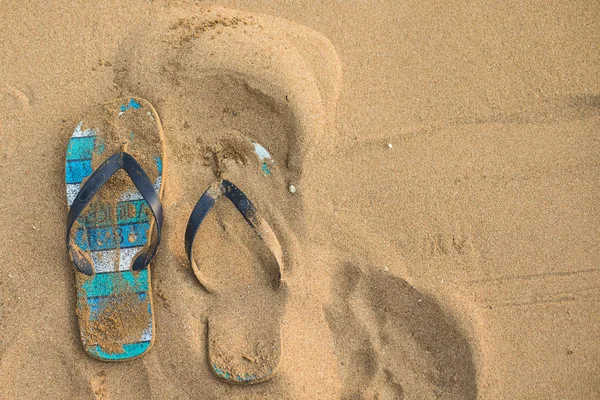 Footprints Sand — Stock Photo, Image