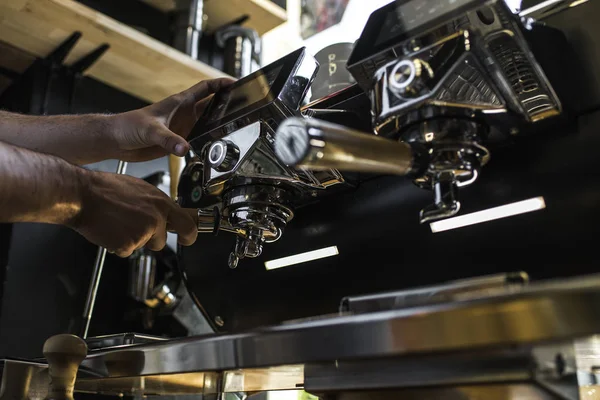 Caffè Con Espresso Nel Bar — Foto Stock