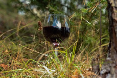  Arka planda bir kadeh şarap var.