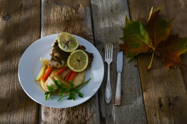 Fish Vegetables Plate — Stock Photo, Image