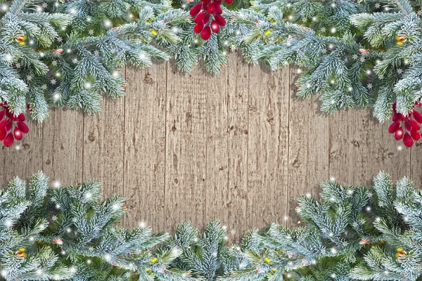 Гранжевая деревянная рождественская рама Стоковое Изображение