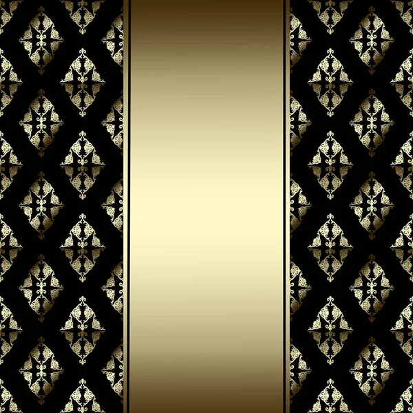 Luxury Border with golden ornament on a black background — Stock Photo, Image