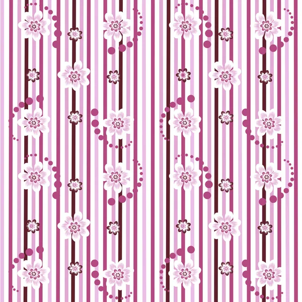 Striped pink floral seamless pattern — Stock Photo, Image