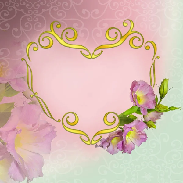 Elegance floral frame in form of heart - Valentines day backgrou — Stock Photo, Image