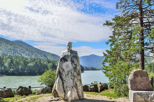 Turkuaz Katun, Altay Cumhuriyeti, Rusya Federasyonu - 22 Temmuz 2017: mermer 