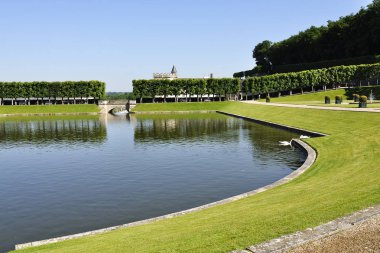Villandry, Fransa - Haziran, 2013 - kale Villandry ile Bahçe. Villandry Chateau Loire Valley Rönesans sırasında inşa Loire büyük chateau sonu.
