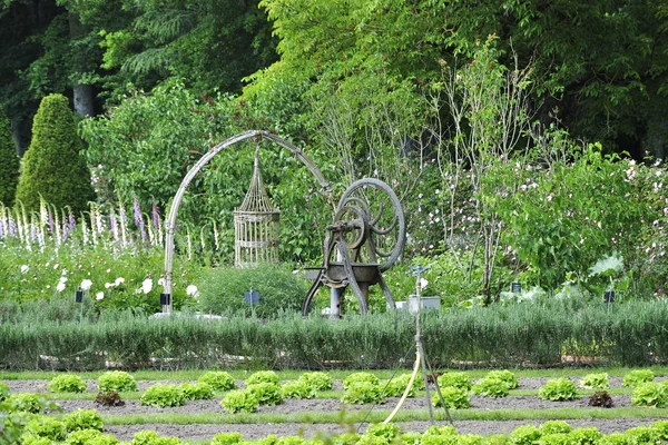 CHENONCEAU, FRANCE - JUNE, 2013 - Garden at the Chateau de Chenonceau, Loire Valley castle near the village of Chenonceaux . — стоковое фото