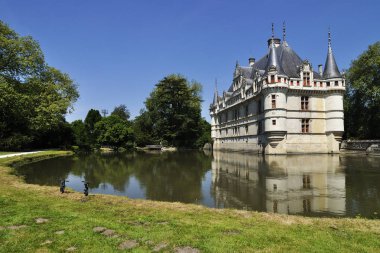 Chateau de Azay-le-Rideau, Fransa-Haziran 2013: Bu kale Loire Vadisi'nde bulunan, 1515 1527 için inşa edilmiş