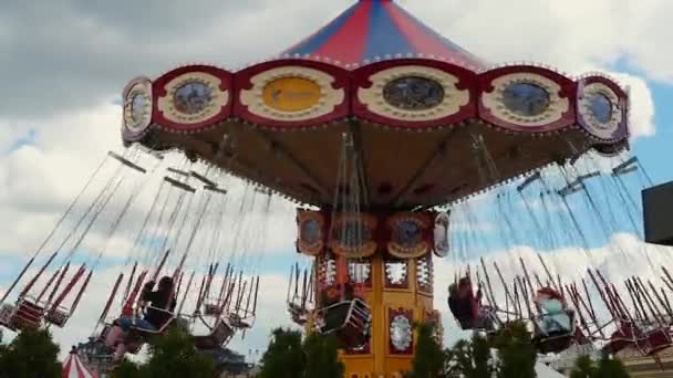 Kazan Russia 2019 City Festival Can See Tall Colorful Carousel — 비디오